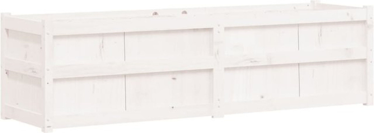 Pflanzkübel aus Massivholz Kiefer in Weiß von vidaxl, B/H/T: 180 x 50 x 50 cm - Bild 1