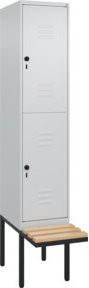 C+P Doppelstock-Spind Classic PLUS Sitzbank mit 1 Abteil, Buche-Hartholz und Stahl, B/T/H: 212,0 x 40,0 x 81,5 cm - Bild 1