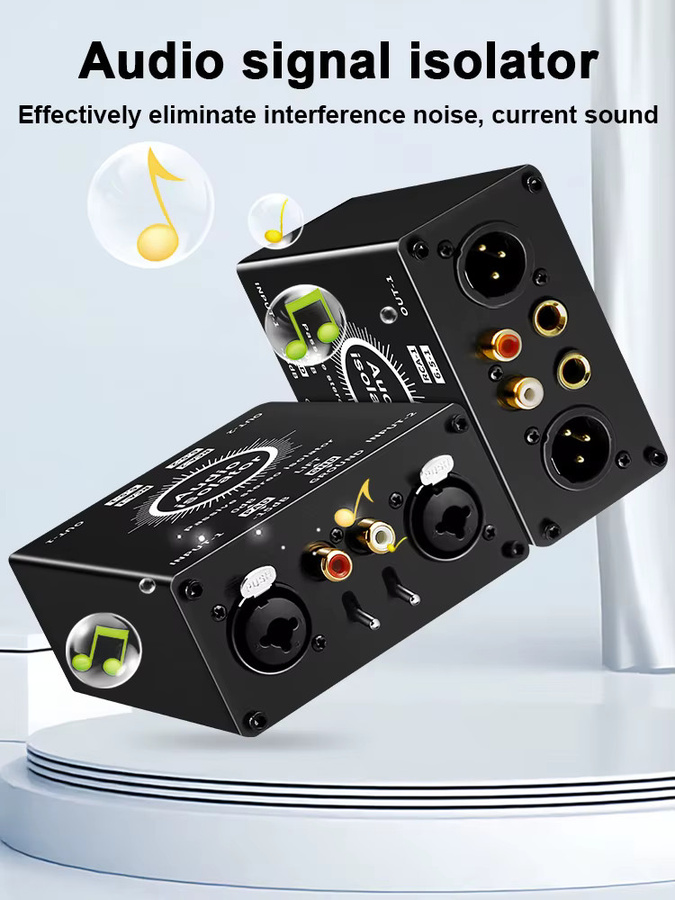 TITAK Audio-Isolator Stereo DI-Erdungskasten mit 3,5 mm Klinkenstecker in Schwarz zur Geräuschreduzierung - Bild 7