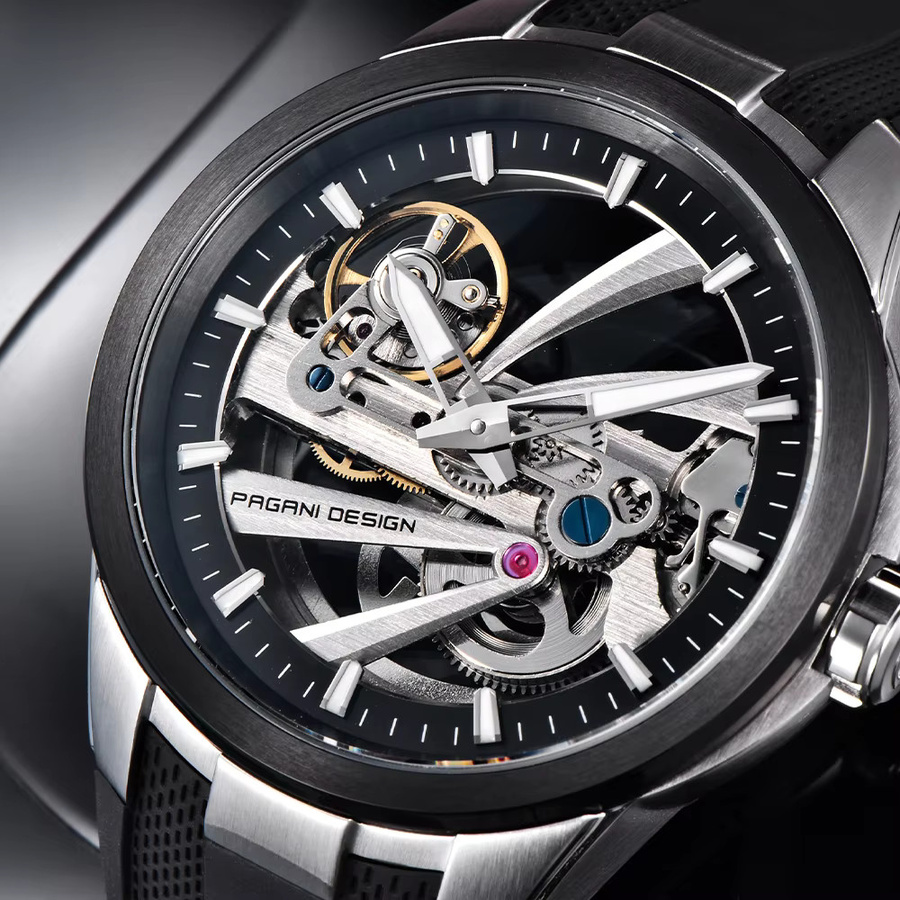 PAGANI DESIGN Armbanduhr Automatik, Edelstahl, Kautschuk, Saphirglas, Herren - Bild 2