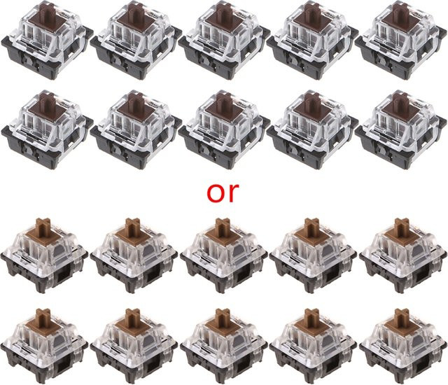 10 Stück Cherry MX Clone Brown mechanische Schalter für Gateron MX-Schalter, Farbe: Braun - Bild 1