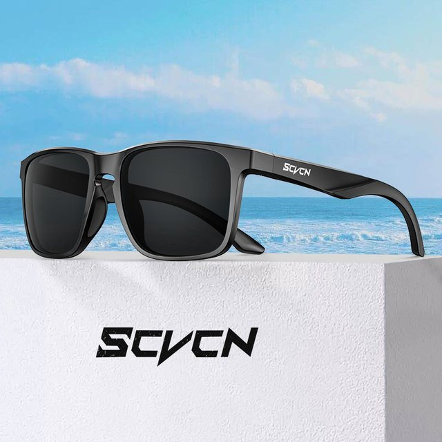 SCVCN Sonnenbrille, Vollrand, Square, Kunststoff, Schwarz, Unisex, polarisiert - Bild 1