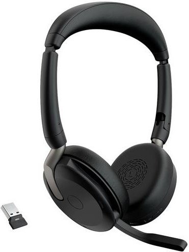 Jabra Evolve2 65 Flex Link380a MS Bluetooth On-Ear Stereo Headset mit Ladepad in Schwarz - Bild 1