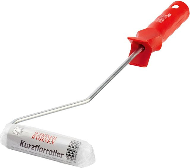 Schöner Wohnen Kurzflorroller Rot mit rutschfestem Griff, Breite: 10 cm - Bild 1