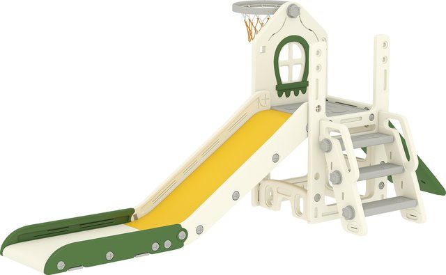 Aosom Kleinkinderrutsche, 4-in-1 Indoor-Spielset, ab 1 Jahr, Cremeweiß - Bild 1