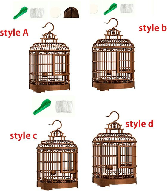 Retro Vogelkäfig Kesoto in Braun mit Haken und Nest für Wellensittiche, Finken und andere Ziervögel - Bild 1