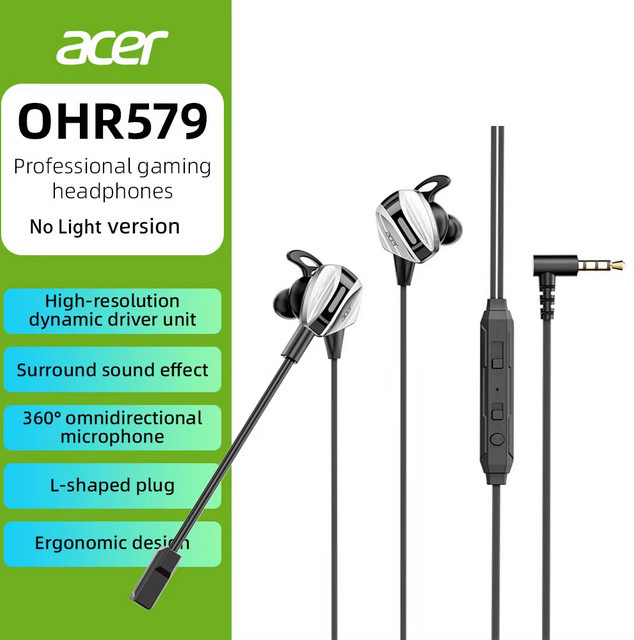 Acer Gaming-Headset mit Mikrofon und USB-C Anschluss in Schwarz für PS4 und PC - Bild 1