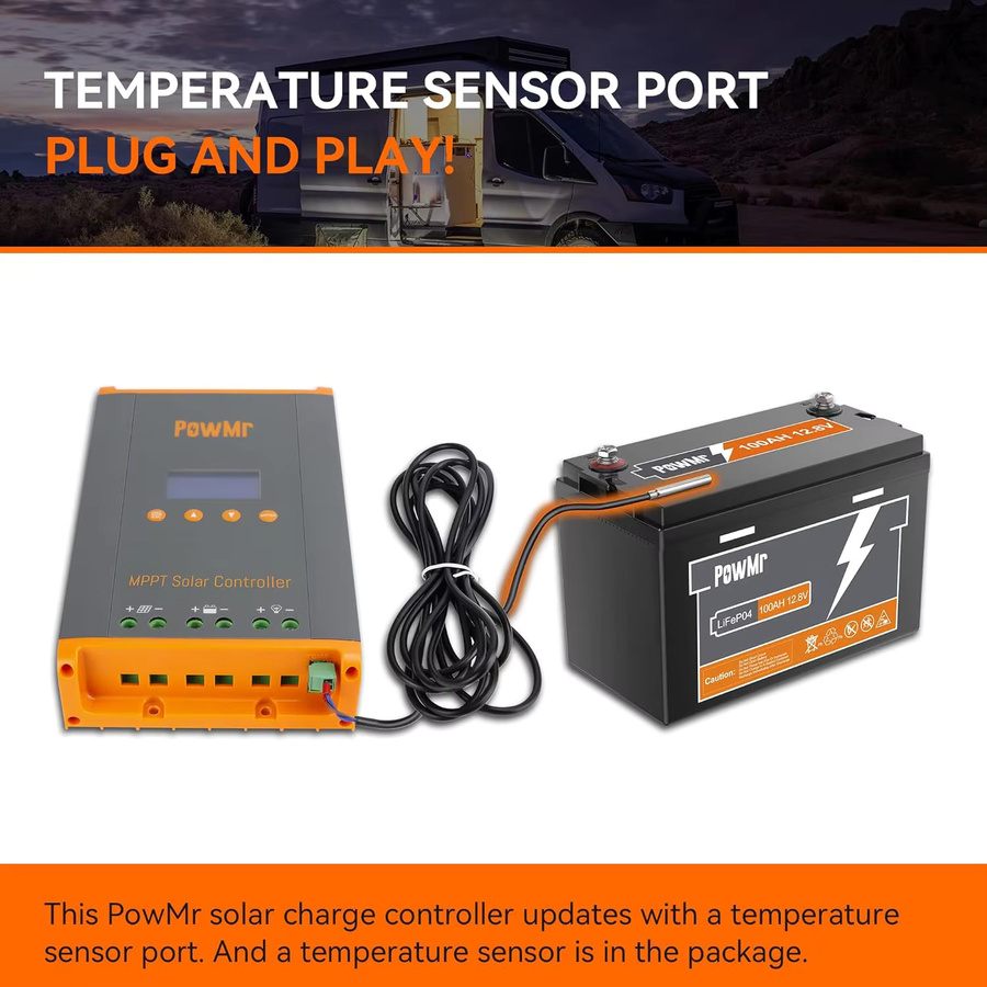 PowMr MPPT 60A Solarladeregler für Blei-Säure- und Lithium-Batterien, kompatibel mit 12 V, 24 V, 36 V und 48 V, unterstützt bis zu 12 parallel geschaltete Einheiten - Bild 4