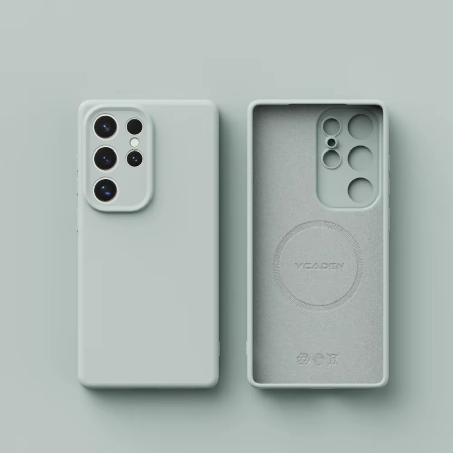 MagSafe Magnetische Flüssigsilikon Handyhülle für Samsung Galaxy S26 Ultra, S25 und S24 Plus in Grau - Bild 3