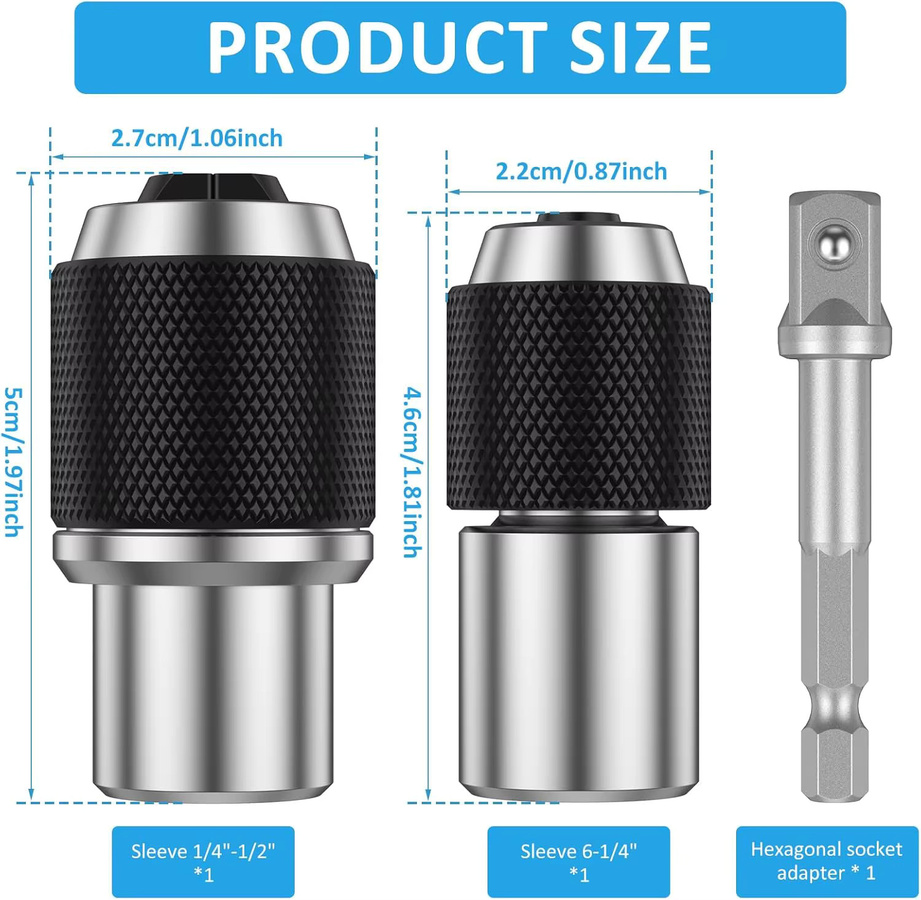 WIDEEP Gewindebohrer-Steckschlüssel-Set mit 3/8 Zoll Adapter und verstellbaren Backen für M3-M12 Schrauben in Silber - Bild 4