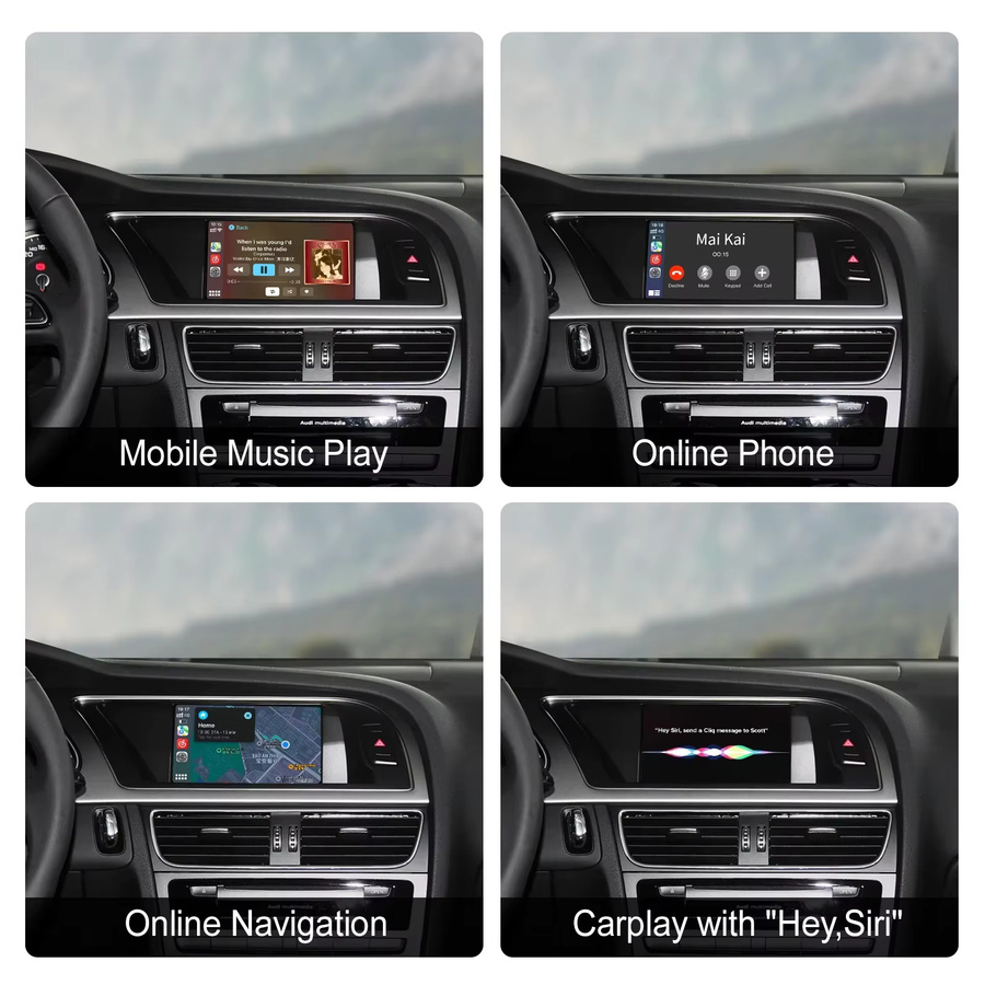 REEIIO Drahtloses CarPlay und Android Auto Interface für Audi A4 A5 S4 S5 RS4 RS5 und Q5 (2008–2015) mit 3G MMI-System und Mirror Link Unterstützung - Bild 4
