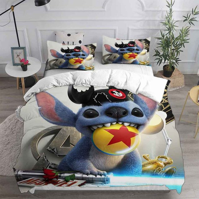 Lilo & Stitch Bettwäsche-Set aus Mikrofaser mit Motiv, Mehrfarbig, B/H: 260 x 220 cm - Bild 1