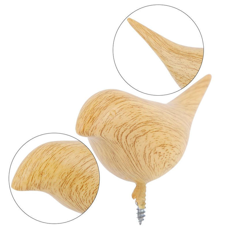 Wandhaken in Vogelform aus Kunstharz und Holz in Beige für skandinavische Dekoration - Bild 1