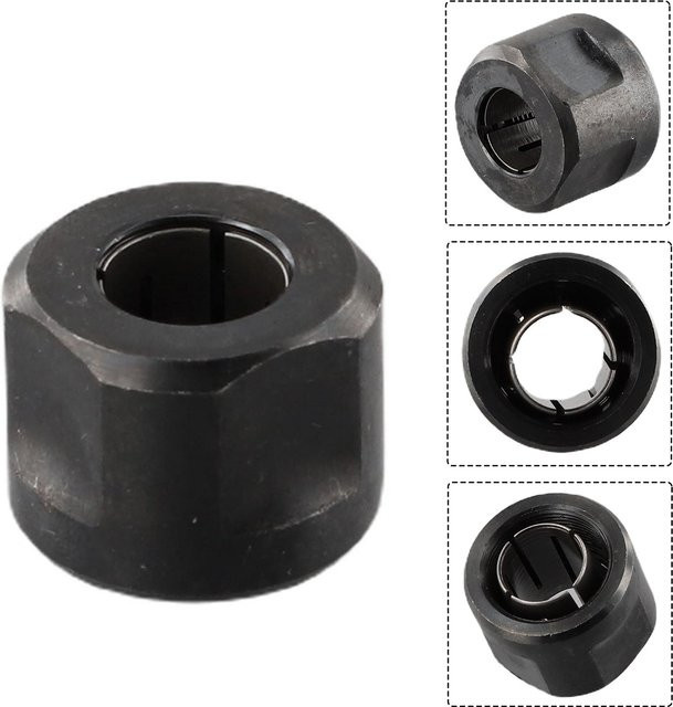 Makita Spannzangen-Adapter mit 12,7 mm Mittelloch in Schwarz für elektrische Fräser und Bits - Bild 1