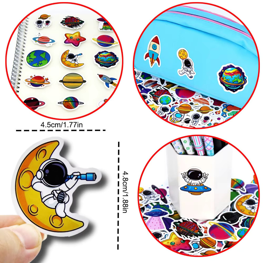 LOLEDE Kawaii Aufkleber Set mit Weltraum- und Planetenmotiven in Multicolour für Scrapbooking und Bürobedarf - Bild 3