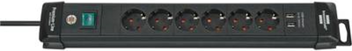 Brennenstuhl Premium-Line Steckdosenleiste 6-fach mit USB-Ladefunktion Schwarz 3m - Bild 3