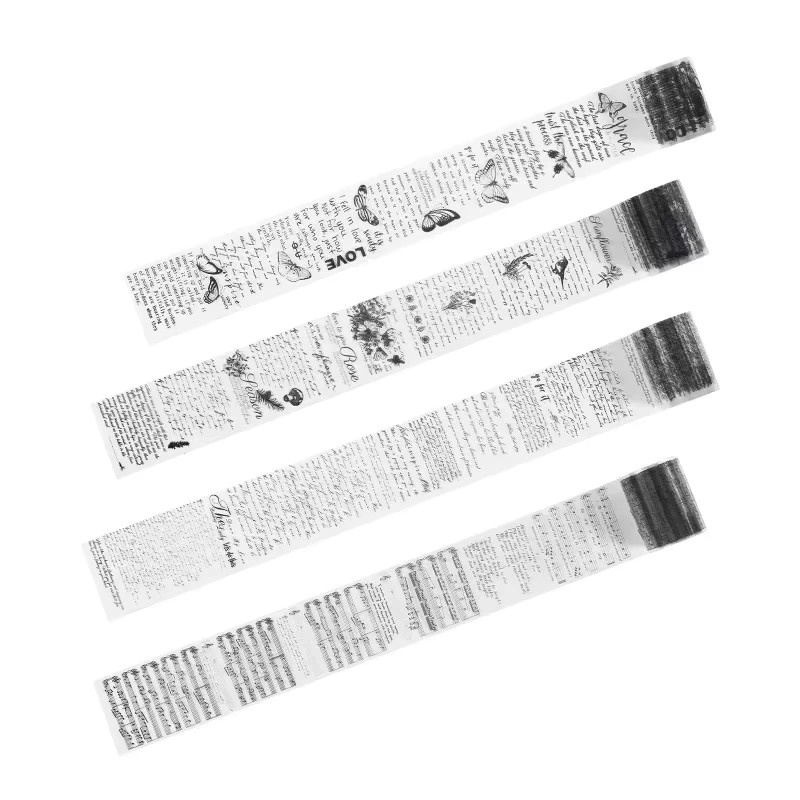 Vintage Washi Tape mit Buchstaben und Haustier-Motiven für Scrapbooking und DIY-Projekte, Mehrfarbig, Breite: 5 cm, Länge: 3 m - Bild 4