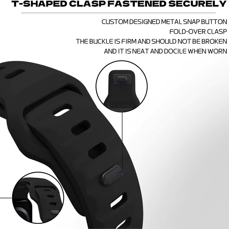HUBANDE Uhrenarmband Silikon, Schwarz, Unisex - Bild 3