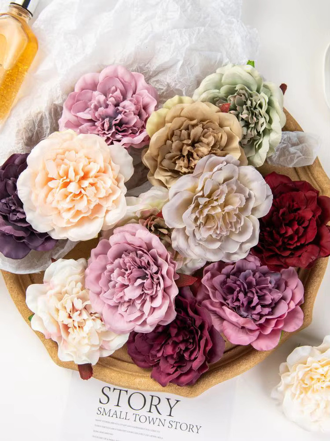 ZQCY Künstliche Blumen Set aus Seide in Rot und Mehrfarbig für Hochzeit und Garten Dekoration - Bild 2