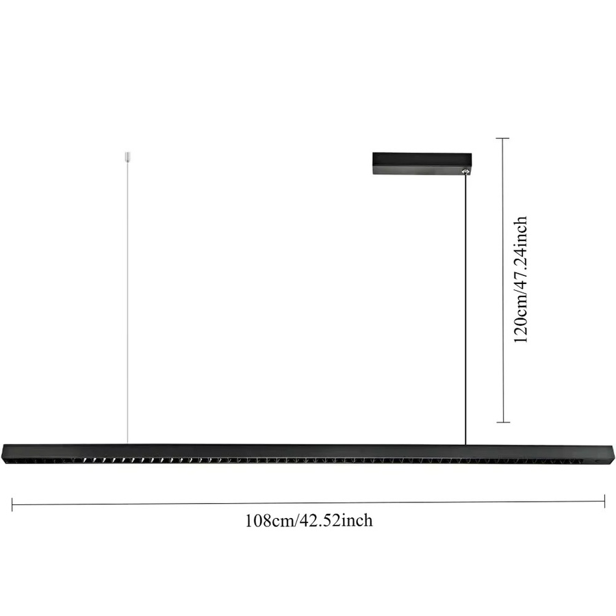 JOYINLED LED Pendelleuchte in Schwarz, minimalistischer Kronleuchter aus Metall für Esszimmer, Küche, Bar und Büro - Bild 2