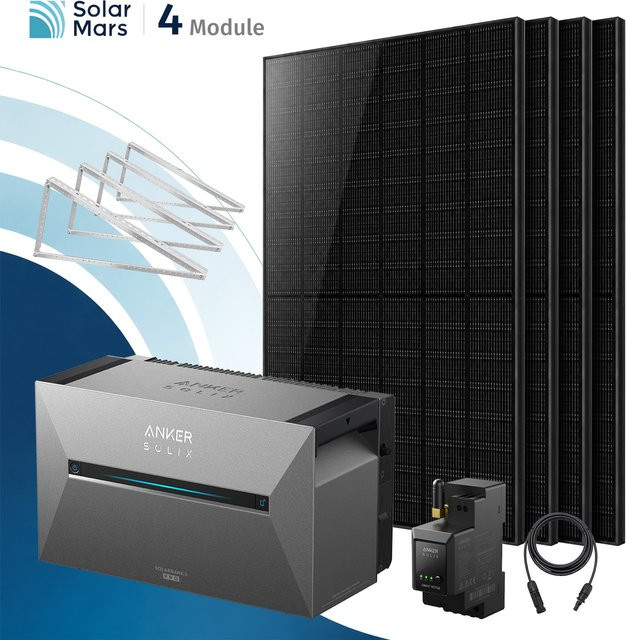 Anker SOLIX Solarbank 3 E2700 Pro Balkonkraftwerk mit Speicher und Flachdachhalterung, 2000W, Grau - Bild 1