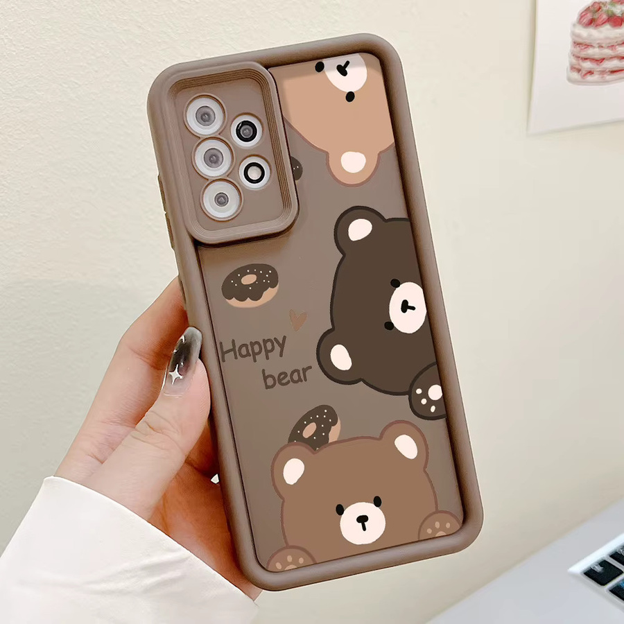 Weiche Silikonhülle mit süßem Bären-Design für Samsung Galaxy Modelle A55 A54 A53 A52 A35 A34 A32 A25 A24 A23 A14 A13 A12 sowie S23 Ultra S21 S20 FE - Bild 2