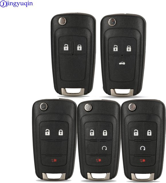 Jingyuqin Flip Folding Remote Autoschlüssel Shell für Chevrolet Cruze Epica Lova Camaro Impala, 2 3 4 5 Tasten, Farbe: Schwarz - Bild 1