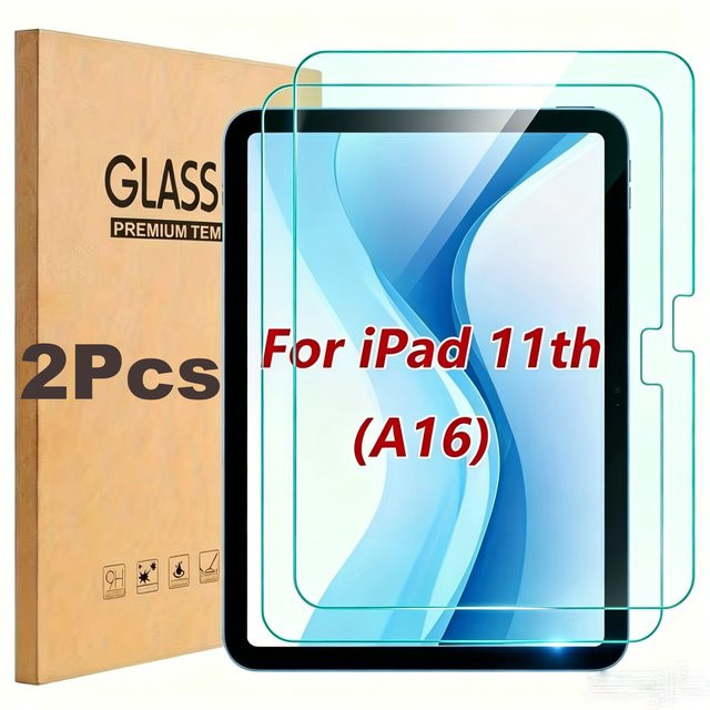 2 Stück Displayschutzfolie aus gehärtetem Glas für Apple iPad 11. Generation (2025) und 10. Generation (10.9 Zoll), transparent - Bild 1
