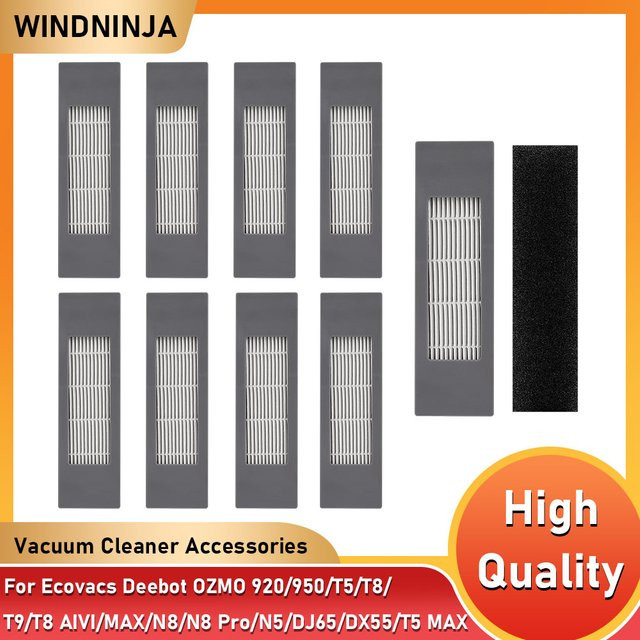 Ecovacs HEPA-Filter für Deebot OZMO 920 950 T5 T8 T9 T8 AIVI MAX N5 N8 N8 Pro DJ65 DX55 T5 MAX Roboter Staubsauger Zubehör aus Kunststoff - Bild 1