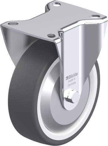 Blickle Bockrolle B-POTH 125R-FA in Grau und Weiß aus Stahl mit 125 mm Rad-Durchmesser und 250 kg Tragfähigkeit - Bild 1