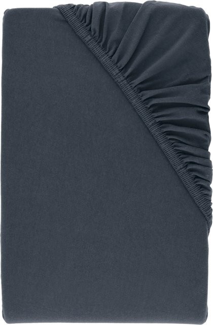 LIVARNO Premium Bi-Elastic-Boxspring-Spannbettlaken aus Baumwolle und Elasthan, Blau, B/T: 140 x 160 x 200 cm - Bild 1