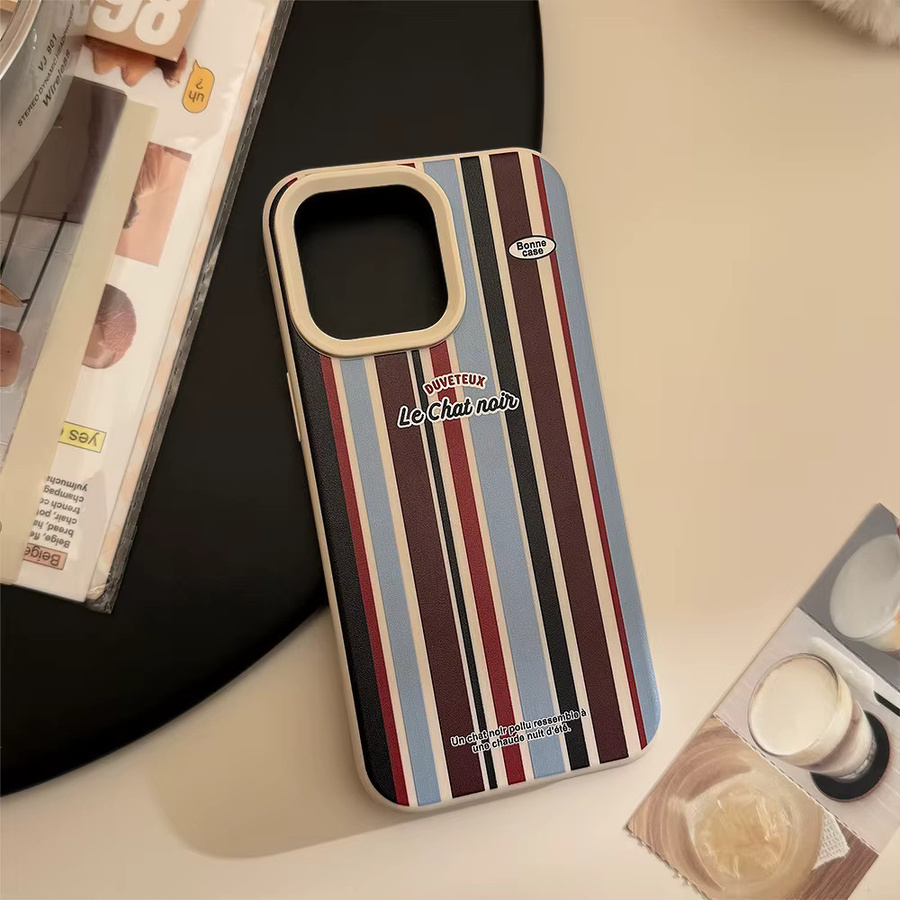 MUQGEW Handyhülle mit Kette im koreanischen Cartoon-Design für iPhone 16, 15, 14, 13, 12 Pro Max, gestreift und stoßfest, multicolour - Bild 5