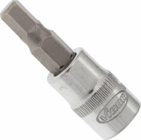 Vigour Schraubendreher-Einsatz mit Innensechskant-Profil, Antrieb 6,3 mm (1/4 Zoll), Farbe Silber, Gesamtlänge: 3,8 cm - Bild 1