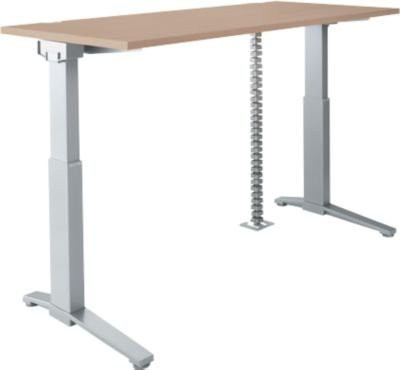 Schäfer Shop Genius Schreibtisch ERGOSTYLE S elektrisch höhenverstellbar Eiche-Dekor/Alusilber Breite: 160 cm - Bild 1