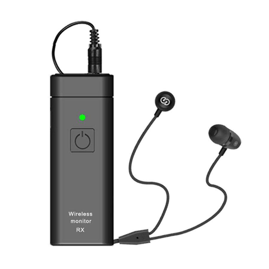 Andoer Drahtloses In-Ear-Kopfhörer-Überwachungssystem mit Echtzeit-Ohrrückgabe UHF FM in Schwarz - Bild 2