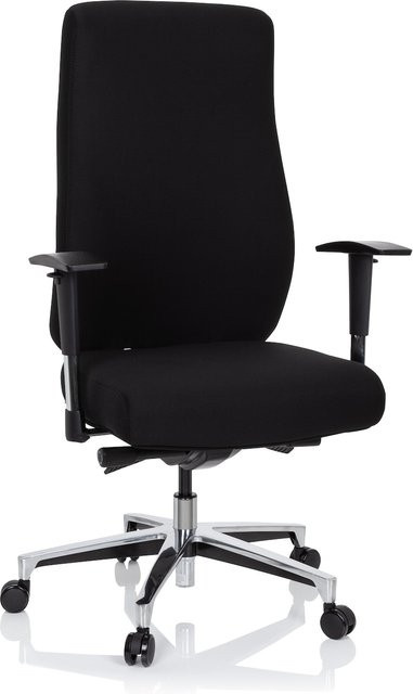 hjh OFFICE Profi Bürostuhl FORCOM in Schwarz mit Armlehnen, höhenverstellbar und stoffbezogen - Bild 1