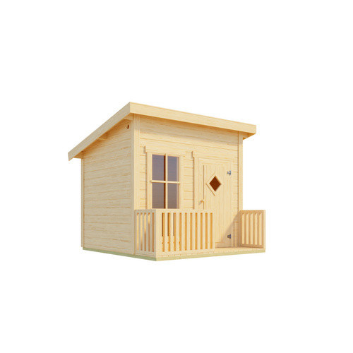Lasita Maja Kinderspielhaus Flipp aus Massivholz in Braun-beige Natur, B/T/H: 230 x 188 x 191 cm - Bild 3