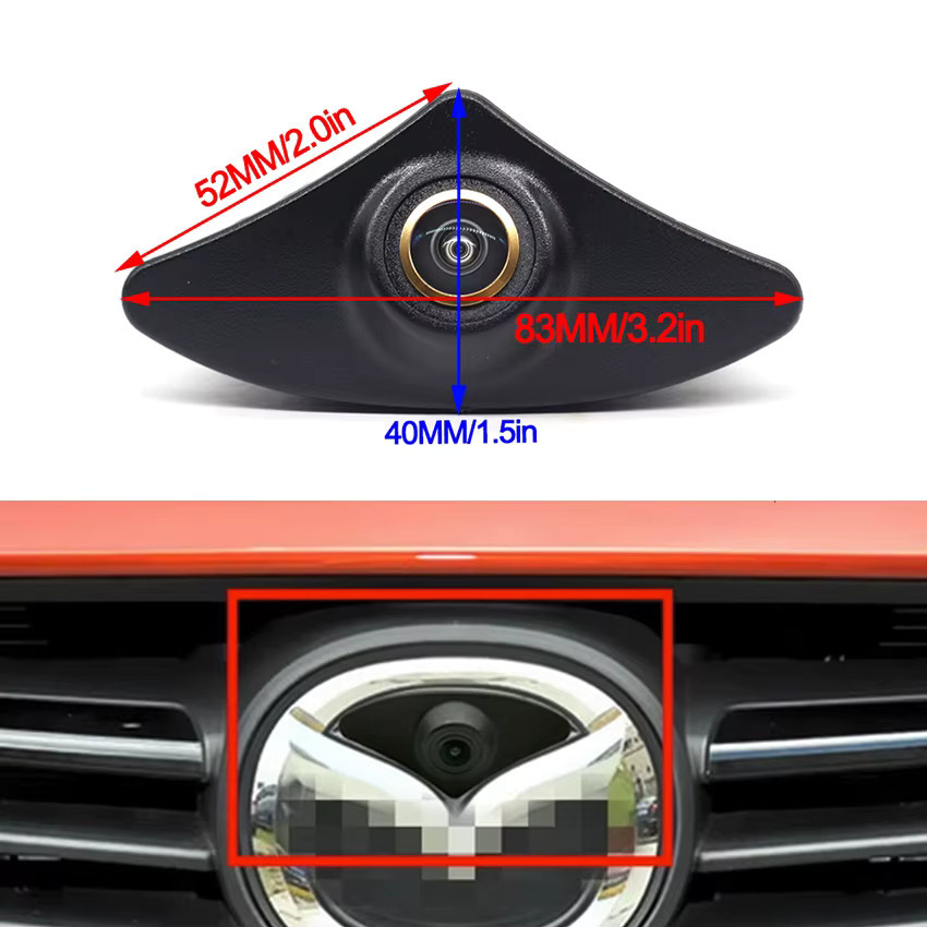 HESHECAM Full HD Fisheye Front Logo Ansicht Kamera für Mazda6 Atenza GJ GL, 1920 x 1080P, 170 Grad, Schwarz - Bild 2