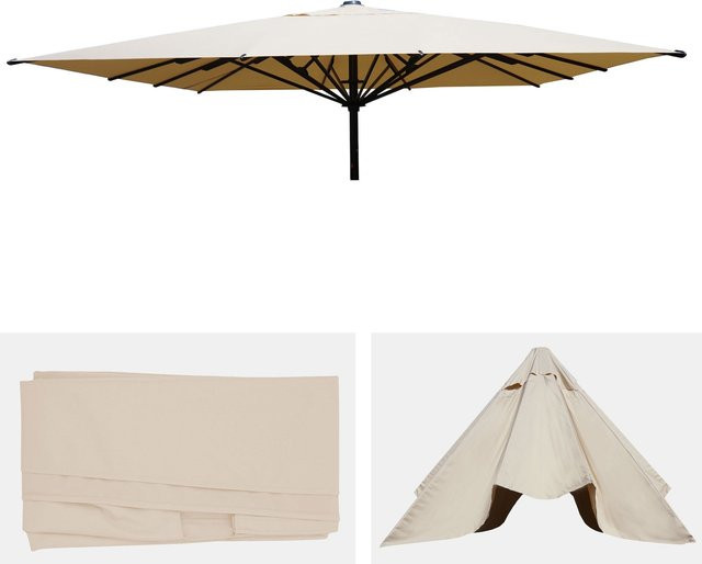 MCW Ersatz-Bezug für Gastronomie Sonnenschirm HWC-D20 aus Polyester in Creme - Bild 1