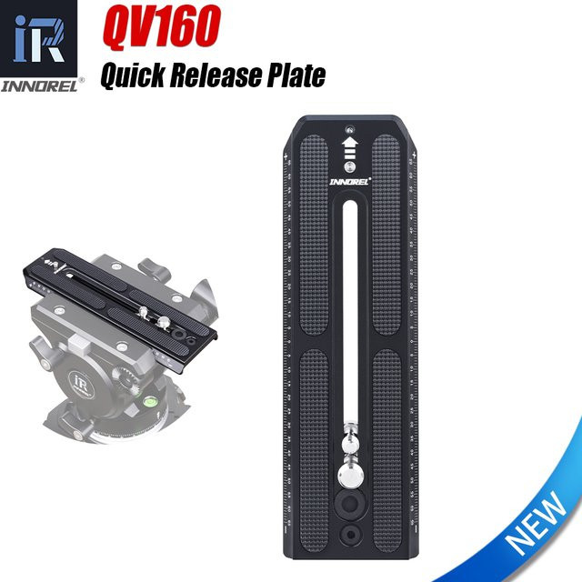 INNOREL QV160 Schnellwechselplatte in Schwarz, kompatibel mit Manfrotto 501PL Video-Flüssigkeitsköpfen, Breite: 50 mm, mit 1/4 Zoll und 3/8 Zoll Schrauben - Bild 1
