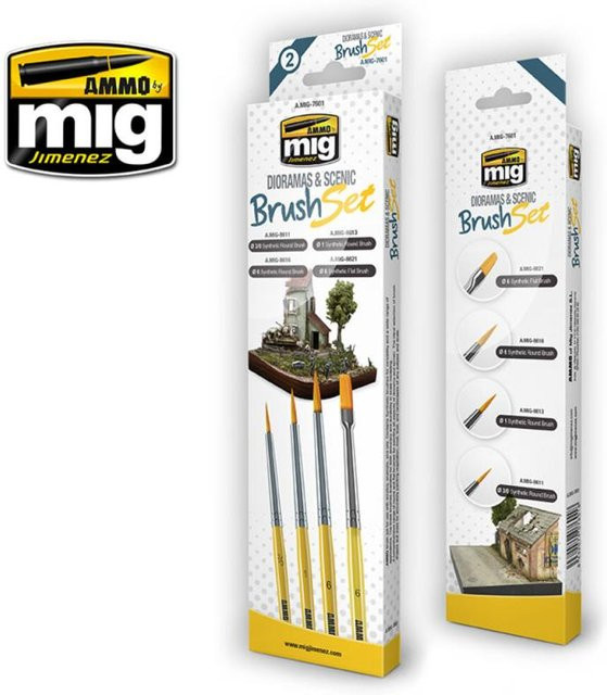 AMMO by MIG Jimenez Dioramas and Scenic Brush Set, Zubehör - Bild 1