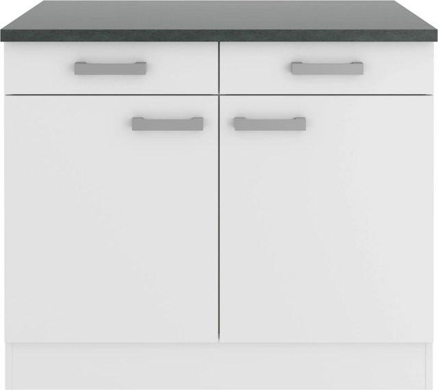 OPTIFIT Oslo214 Küchen-Unterschrank in Weiß mit Feinstruktur und modernem Design, Breite: 100 cm - Bild 1