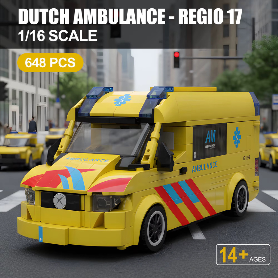 AMAZINGBLOKS Europäischer Stil Krankenwagen, Bausteine, 648 Teile, ab 14 Jahren - Bild 2