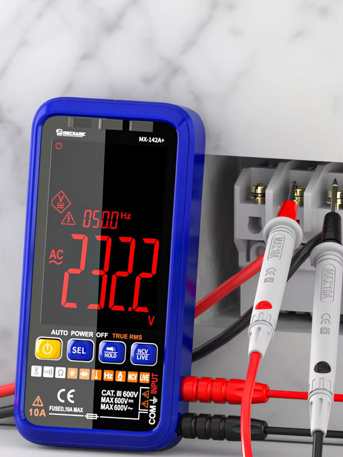 MECHANIC Professionelles Digitalmultimeter True RMS AC/DC Spannungsmessgerät mit USB-Aufladung für Kapazität, Ohm, Hz und Dioden-Durchgangsprüfung - Bild 5