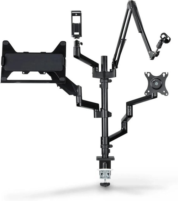 Hama Monitorhalterung für dein Streaming Setup mit 4 Armen, höhenverstellbar und schwenkbar, schwarz - Bild 1