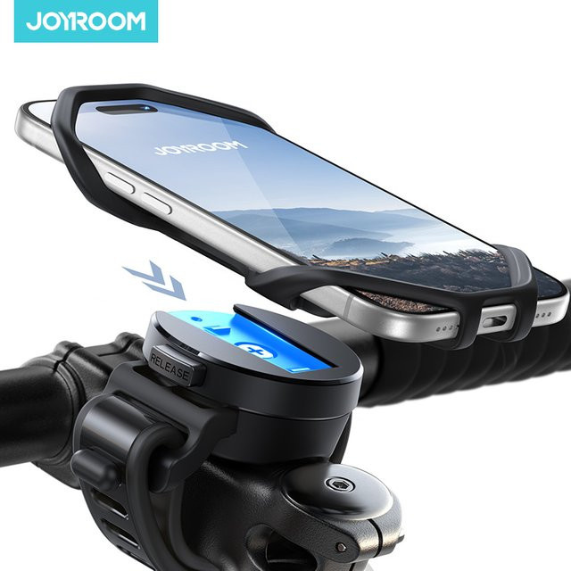 Joyroom Silikon-Fahrrad-Handyhalterung JR-ZS582 für 4-7 Zoll Smartphones, Lenkerhalterung für Fahrrad und Motorrad, Schwarz - Bild 1