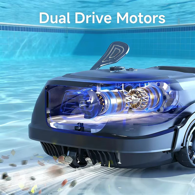 WYBOT Kabelloser Pool-Roboter-Staubsauger in Schwarz mit intelligenter Wegplanung und zweischichtiger Filtration - Bild 5