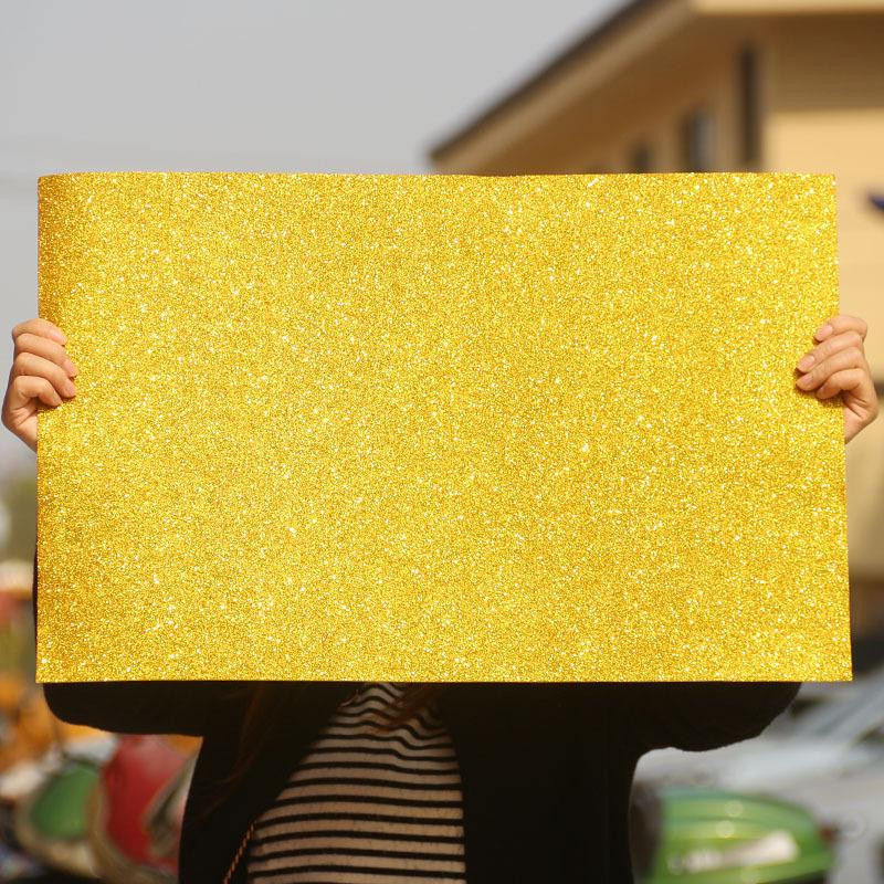 Shopping Party Goldene Glitzer-Schaumstoffblätter zum Basteln - Bild 2