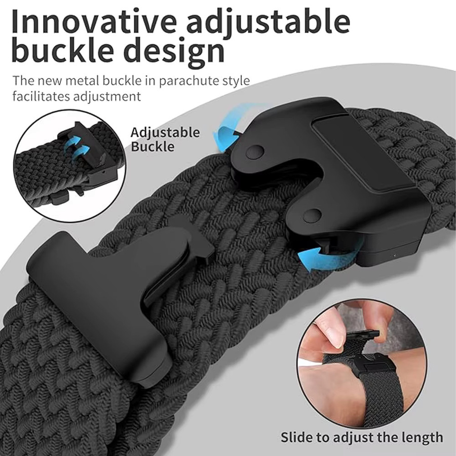 Huami Uhrenarmband Nylon geflochten, Schwarz, Unisex - Bild 6