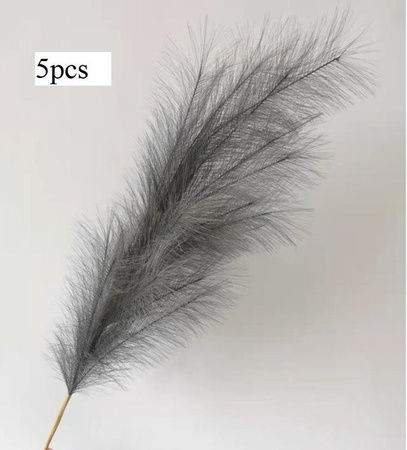 5 Stück Fanda Künstliches Pampasgras in Dunkelgrau, Extra Große Flauschige Seidenblumen für Boho Dekoration und Hochzeiten, Höhe: 120 cm